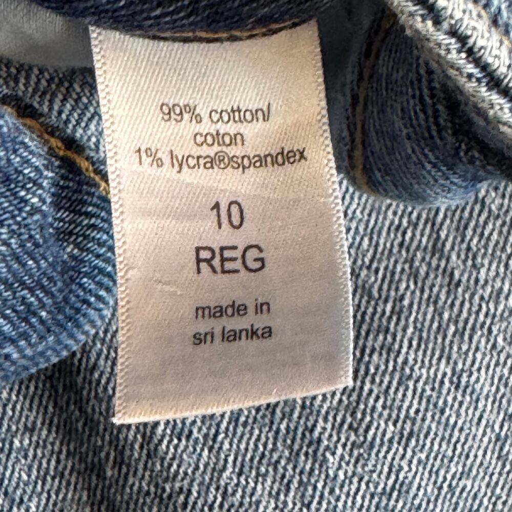 Maurices Goldie Blues Cheeky Wide Leg Jeans Women's Distressed Med Wash Denim 10 - Picture 9 of 10